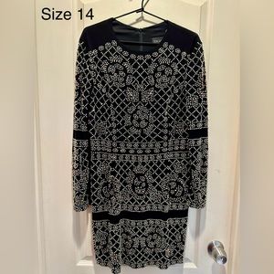 Black Short Dress with Gold Beads